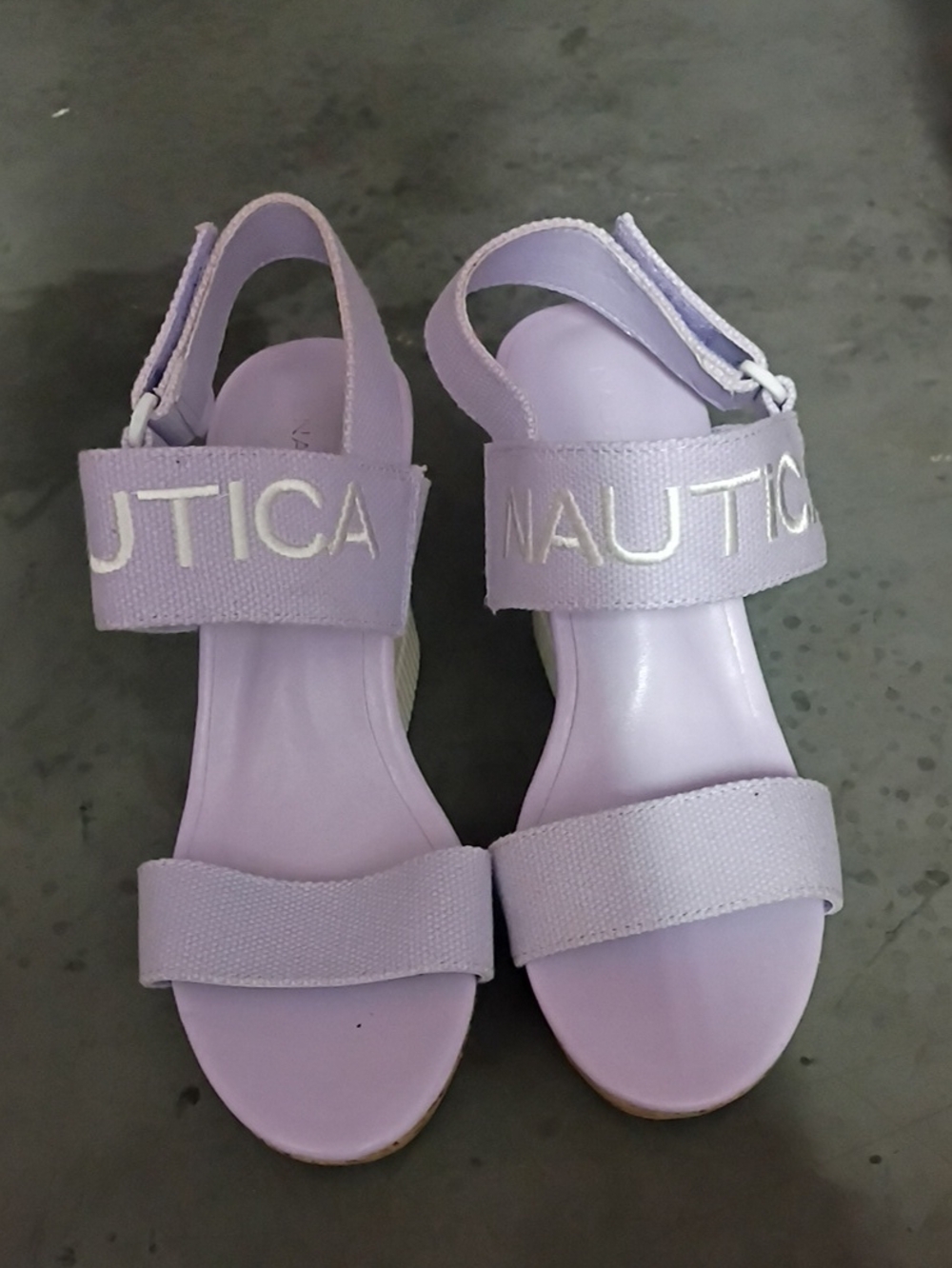 Nautica Lavender Hook-and-Loop Strap Sandals